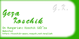 geza koschik business card